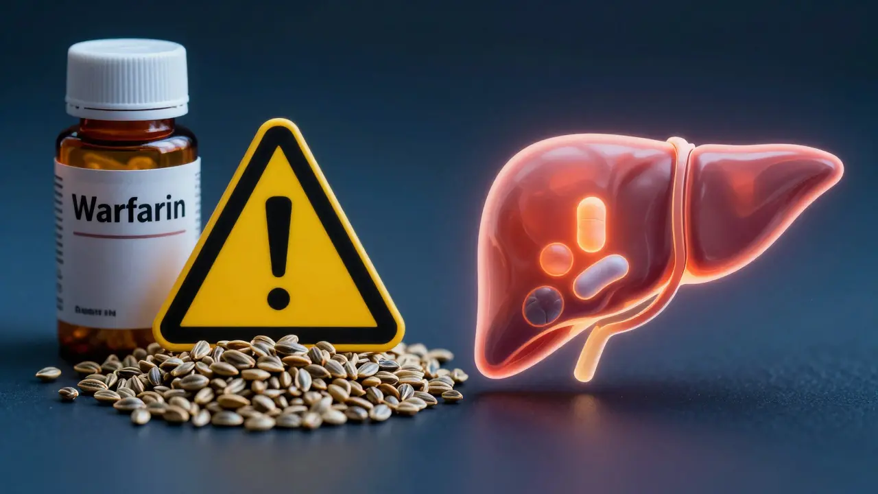 Koncept interakce léků na ředění krve a vitamínu K