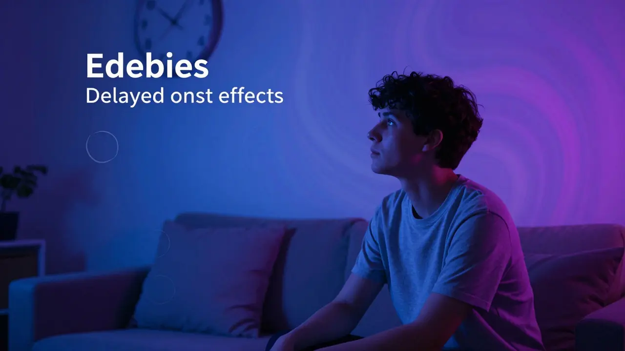 Osoba čekající na účinky edibles v klidném prostředí