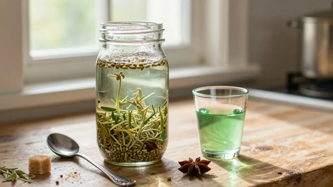 Domácí výroba absintu z bylin a alkoholu