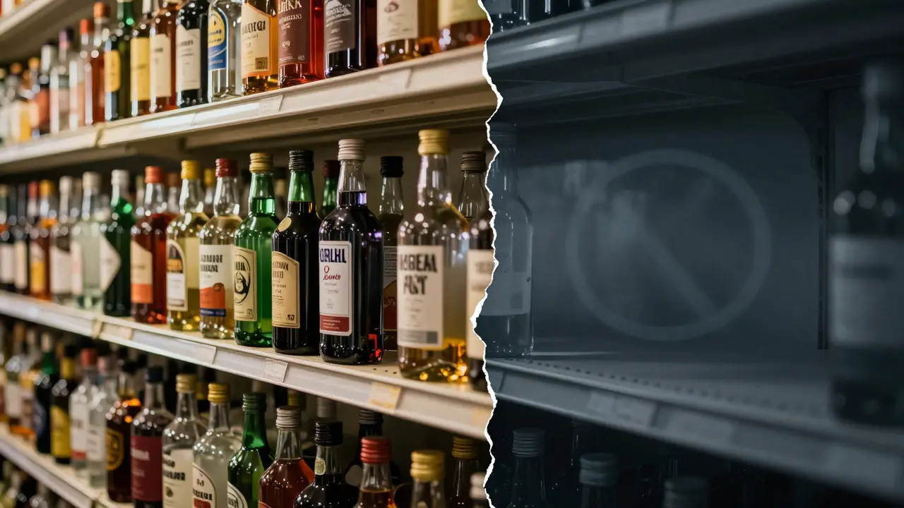 Kontast mezi dostupností alkoholu v různých státech USA