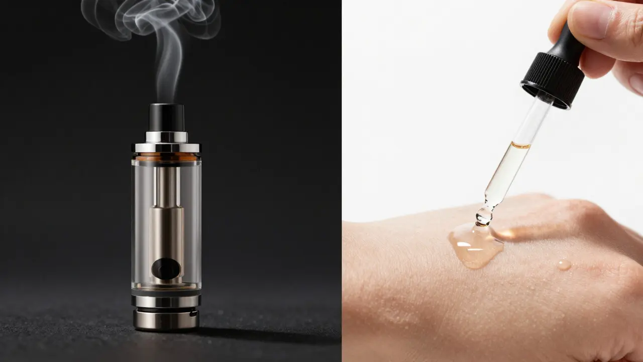 Kontrast mezi kouřem z vapingu a aplikací séra na pleť pro krásu.